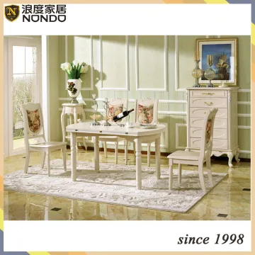 Hand carving solid wood half dining table and chairs 9811