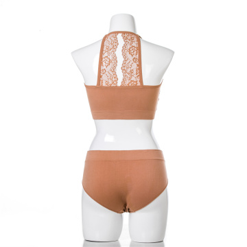 Set di biancheria intima da donna personalizzata senza cuciture color pelle