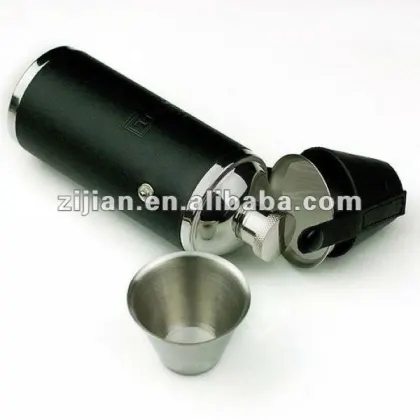 6oz leather covered hip flask