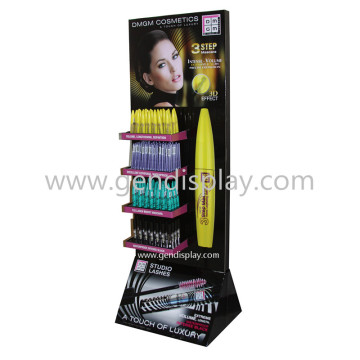 Supermarket Cardboard Mascara Cosmetic Floor Display Shelf (GEN-FD273)