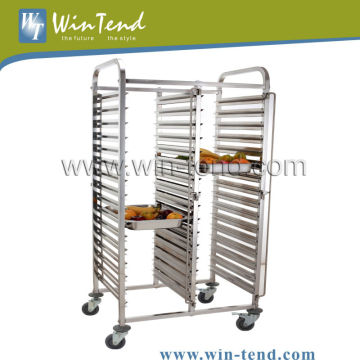 Stainless Steel Double Line 15 Tier GN Tray Moving Trolley