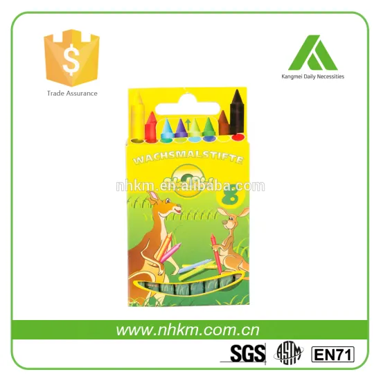 8 COLOR ANIMAL SHAPED PLASTIC CRAYON SET IN CLAMSHELL PACK