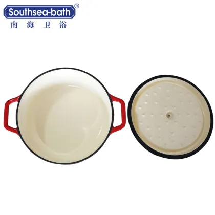 Enamel cast iron stew pot