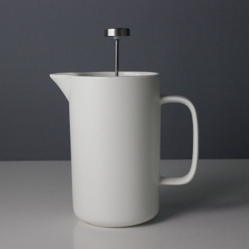 Ceramic French Press Coffee Tea Maker - Customized Color with Stainless Steel Dual Filter