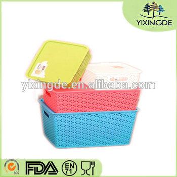 eco-friendly non-toxic Dazzle colour PP Storage Basket with lid