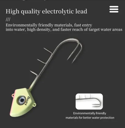 Glow-in-the-Dark Double Hook Lead Head for Deep Sea Fishing (80-200g)