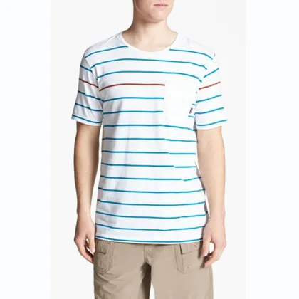 OEM design men striped t shirts outwear cotton printed t shirt