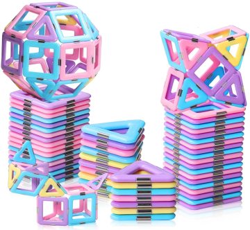 Blocks Toys: Plastic Tiles, Building Blocks, Magnet Toy, Construction Set