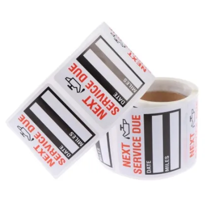 Oil Change Service Reminder Window Stickers - Adhesive Car Stickers