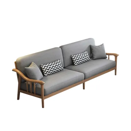 Nordic Solid Wood Fabric Sofa Set