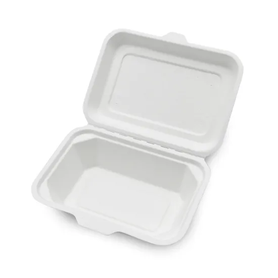 600ml lock box disposable biodegradable bagasse box