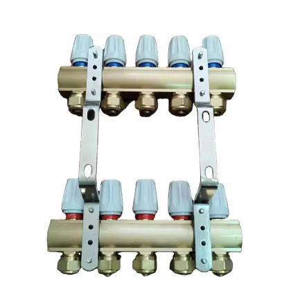 4 Loop Brass Radiant Heat PEX Floor Heating Manifold for PEX Hydronic Radiant Floor Heating System