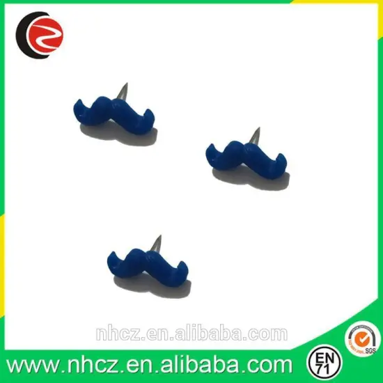 Blue Mustache Pushpin