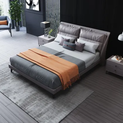 Hot Sale Full Size Modern Leather Bed - OEM & ODM Accepted