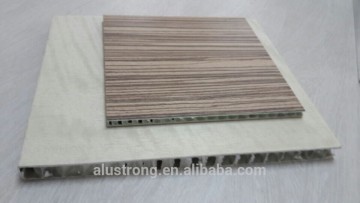 Real wood skin cover on Aluminium Honeycomb Core Panel