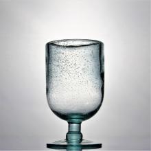 Hand Blown Unique Recycled Drinking Glass With Bubble