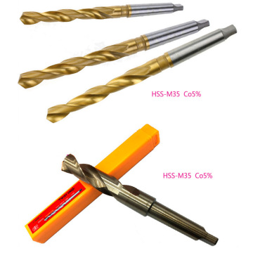 Penjualan Panas HSS M2, M35 CO5%, M42 CO8% DIN345 TAPER TWIST BIT BIT BRIVE