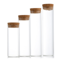 Clear tubular vial glass tube vial with cork