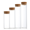 Flacon de tube de verre tubulaire transparent avec bouchon