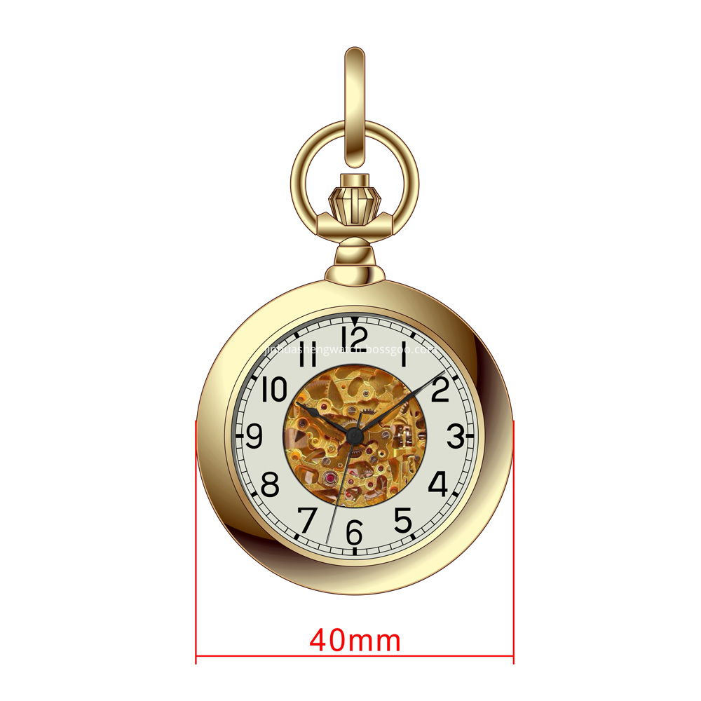 Gold automatic pocket watch