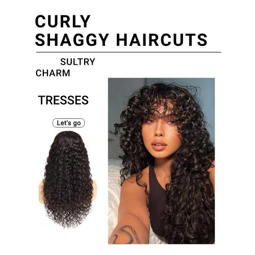 Curly Wig with Bangs 4x4 HD Lace