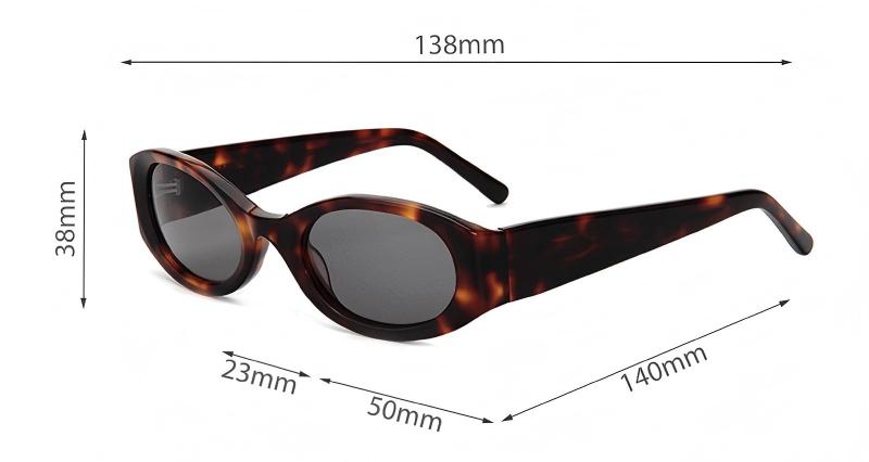 WomenRetro Oval Acetate Sunglasses with UV400 Protection ME2123-size