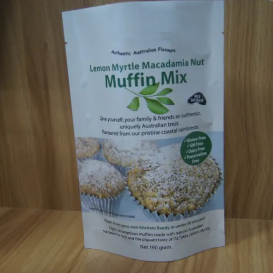 customized gravure printed white sugar bag with zipper