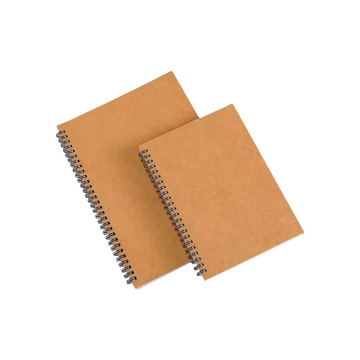 Customizable A5 B5 Grid and Lined Kraft Paper Spiral Notebooks for Students