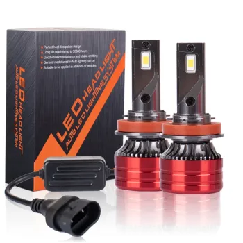 Hot Sale High Lumen H4 H7 H3 9005 9006 H11 LED Headlights with Fan and Red Light Bulb for Cars