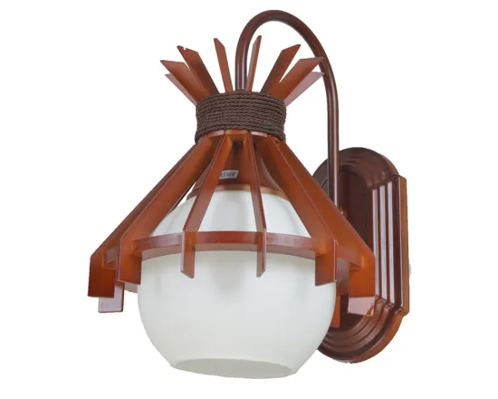 Bedside hotel wood glass wall sconce lamp