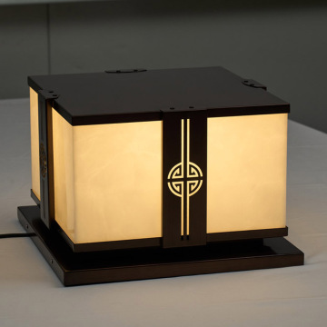 LEDEAST T-ZT006 Bronze Square Modern Outdoor DC24V 7W Solar Capital Lamp