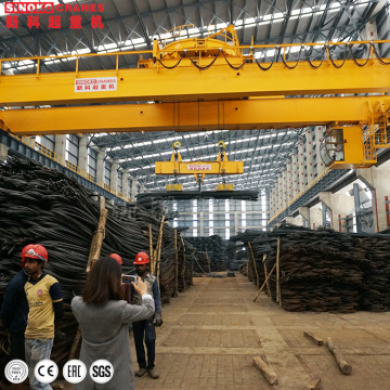 Sinoko Cranes: QC Double Beams Magnetic Spreader Overhead & EOT Electromagnetic Crane for Steel Handling
