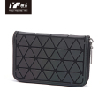 Luminous Lattice Purse for Men Diamond Iridescent Short Holografik Geometric Clutch Wallet