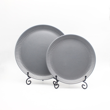 Set di stoviglie in ceramica di lusso grigio grigio