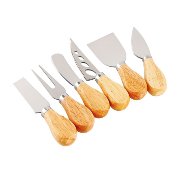 In stock in acciaio inossidabile cucinare utensili da cucina set con manico in legno per formaggio