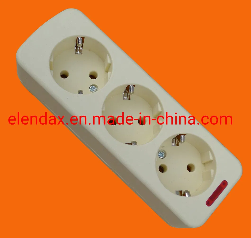 4-контактная удлинительная розетка европейского типа с заземлением (E5004E)