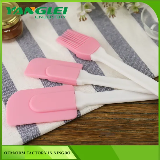 3Piece Silicone Cake Baking Mixing Spatula Scraper and Brush Set