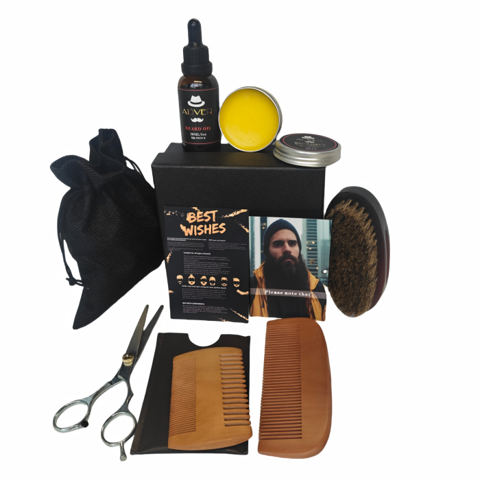 Set de 7 piezas al mejor set de regalo de cuidado de barba