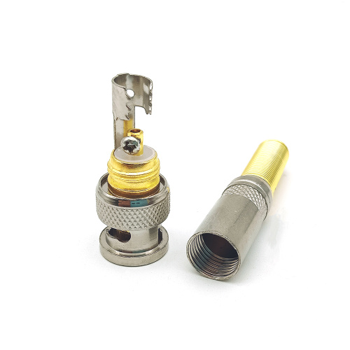 Screw-on Solderless BNC Male Plug Coaxial Cable Connector