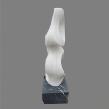 Contemporary Abstract White Marble Sculpture