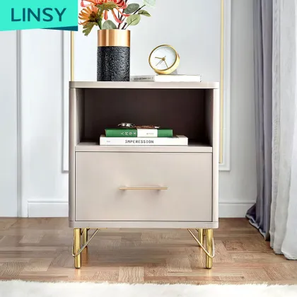 Linsy European White Bedside Cabinet Table LH001B1-A
