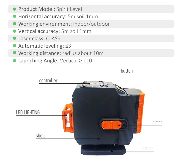 Self-Leveling Multifunctional 12 Lines 3D Laser Level