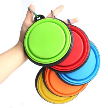 Portable Silicone Collapsible Dog Bowl with Carabiner Clip