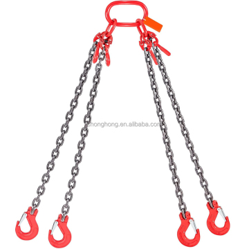 5/16 ιντσών x 5 ft G80 Hoist Chain Sling με 4 άγκιστρα αρπαγής και ρυθμιστές για ανύψωση 5T