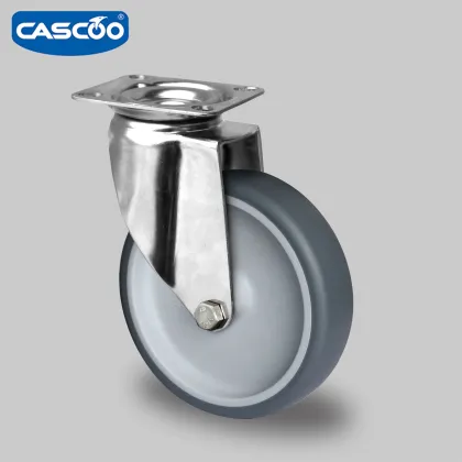 CASCOO 125MM Rubber Stainless Trolley Caster Kitchen Trolley Rack
