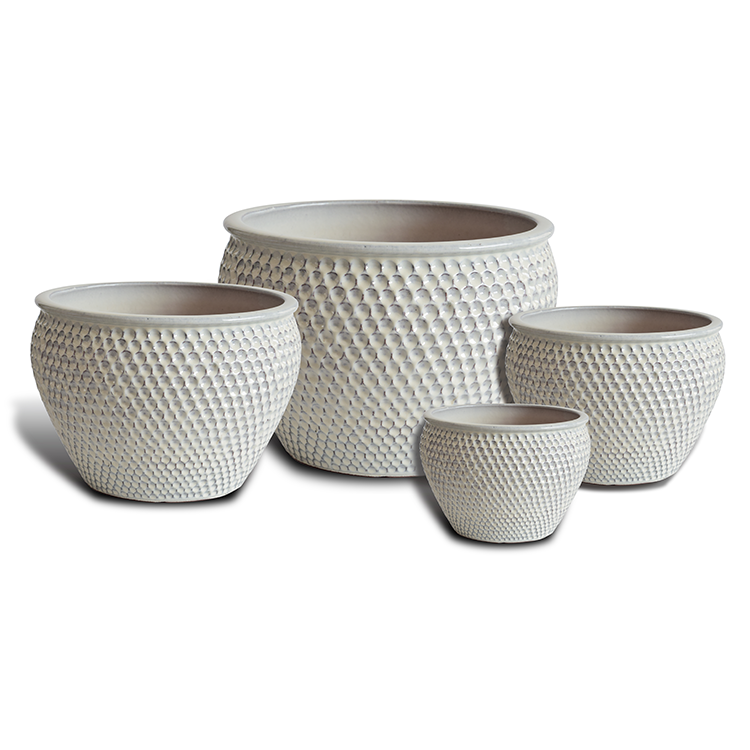 Dimpled Vineyard Potted Lower Ceramic Flower Pots Garden Planters Home And Garden Decorative Glazed Plant Pots6