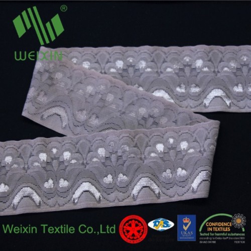 factory price shiny eye-catching beauty jacquard designed knitted lace big width trim