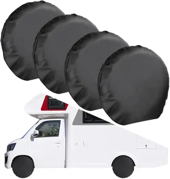 Customizable 4 Pack RV Tire Cover - Tough Oxford Material Wheel Protector