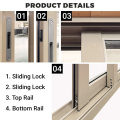 Double Tracks Tempered Glass Design Aluminum Sliding Door