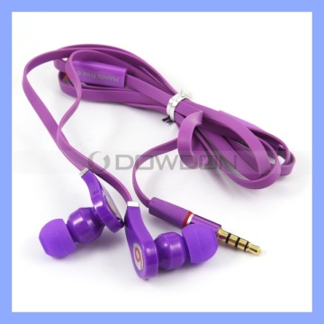 3.5mm Flat Cable Mic Earphone Stereo Headphone for Multimedia MP3 MP4 iPhone iPad